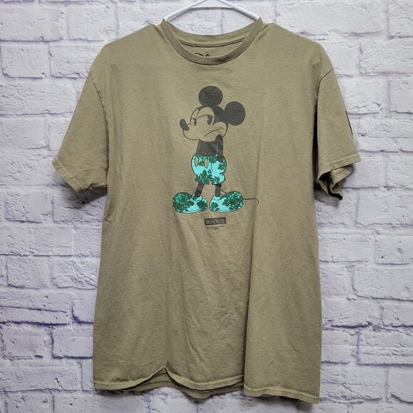 NEFF x Disney Collab Mickey Mouse Tshirt Sz L Tropical Floral Streetwear Grunge - Picture 1 of 8